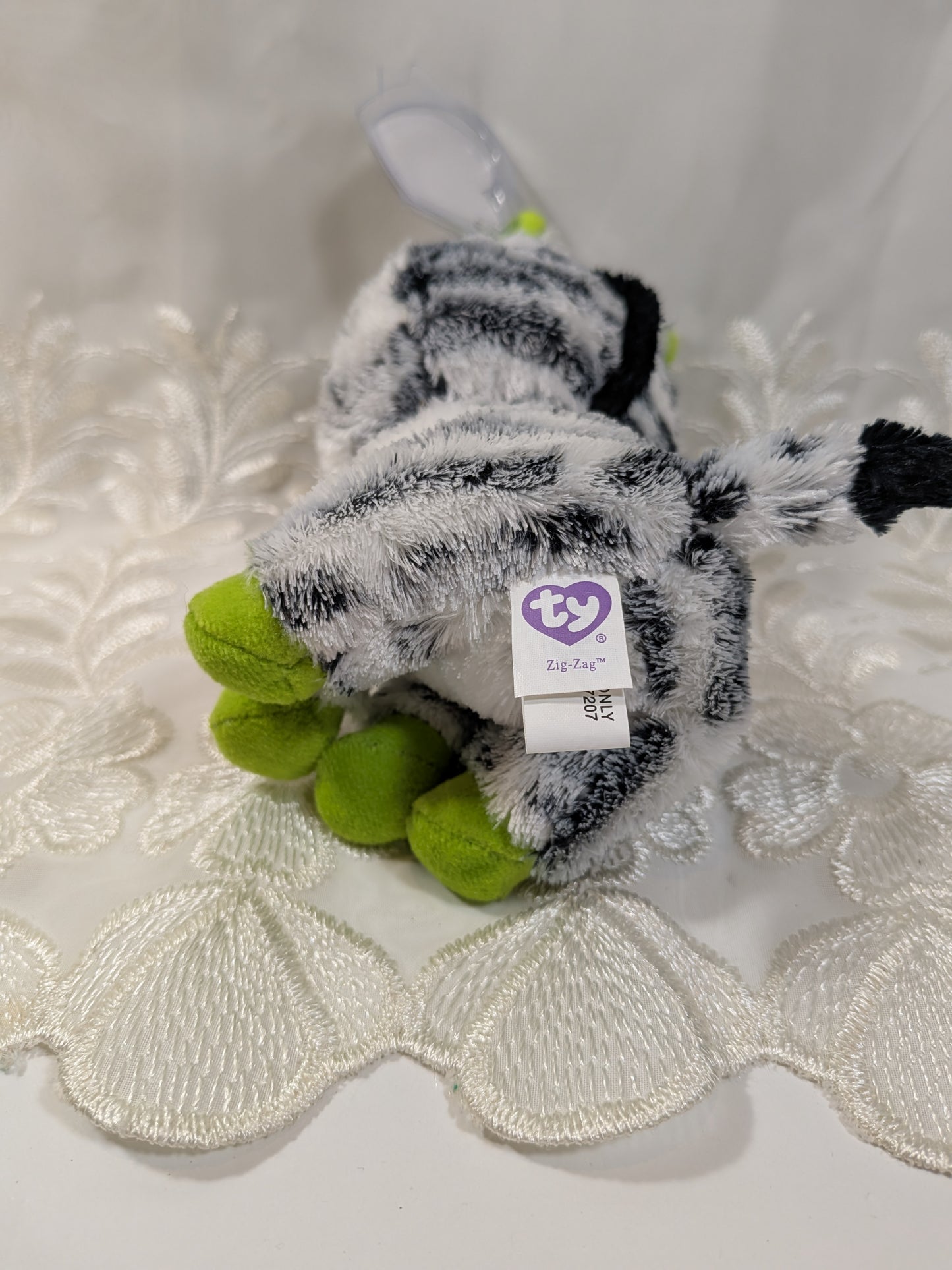 Ty Beanie Boo - Zig-zag The Zebra (6in) *Rare* First Generation Purple Tag