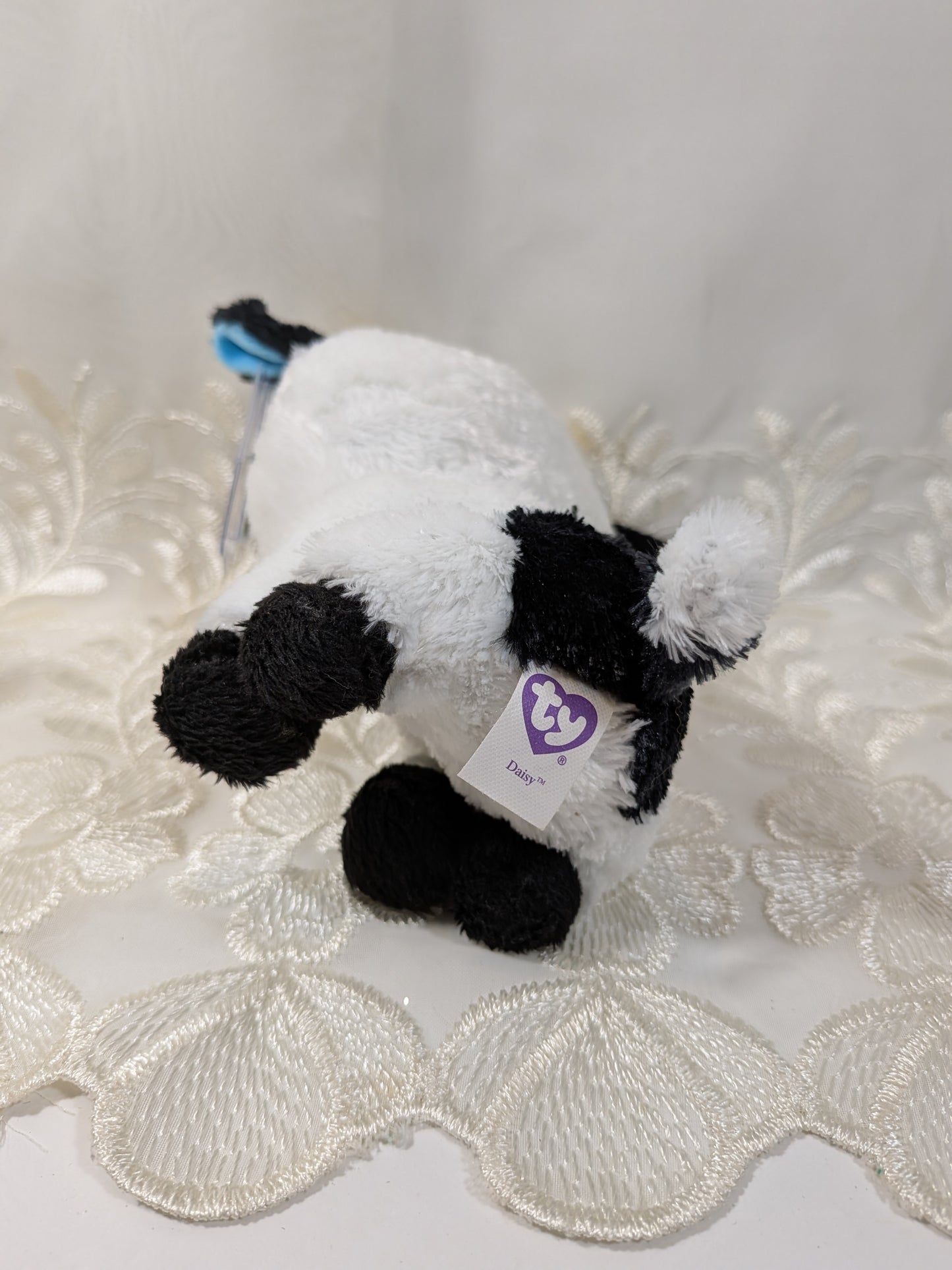 Ty Beanie Boo - Daisy the Cow (6in) *Rare* First Generation, Purple Tag