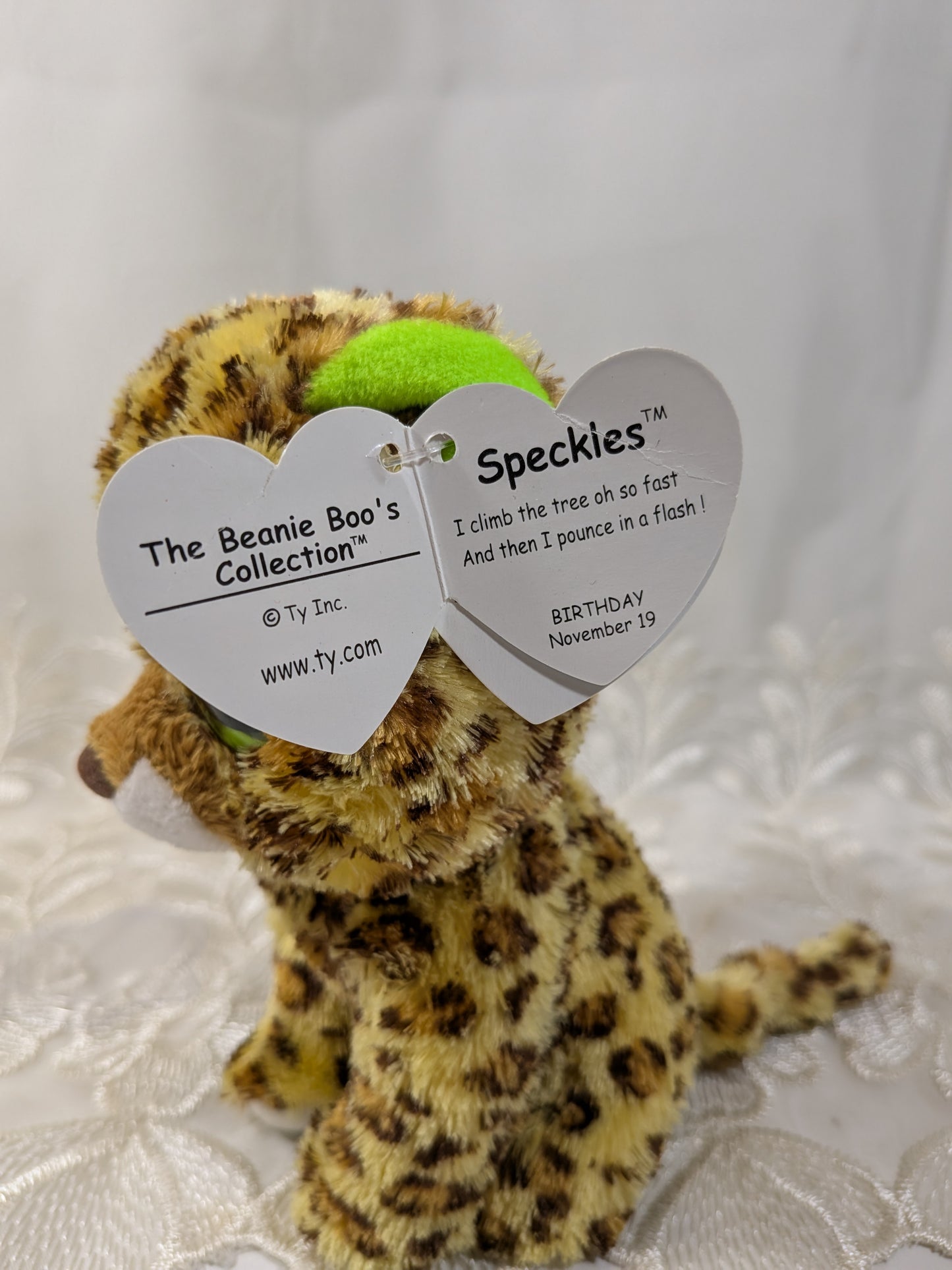 Ty Beanie Boo - Speckles The Leopard (6in) *Rare* First Generation, Non-mint Tag