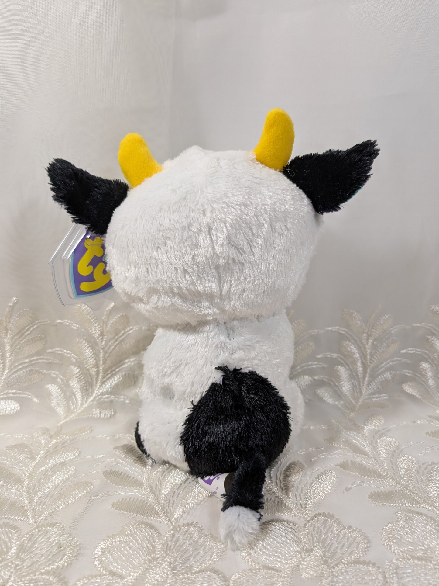 Ty Beanie Boo - Daisy the Cow (6in) *Rare* First Generation, Purple Tag