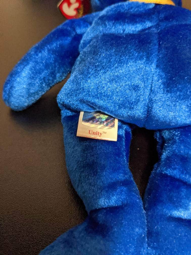 Ty Beanie Baby + Beanie Buddy Unity The Blue Bear lot (Sold As Set) - Vintage Beanies Canada