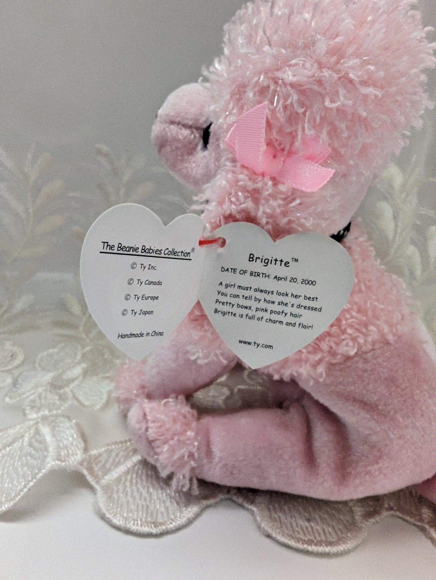 Ty Beanie Baby - Brigette The Pink Poodle (7in) - Vintage Beanies Canada