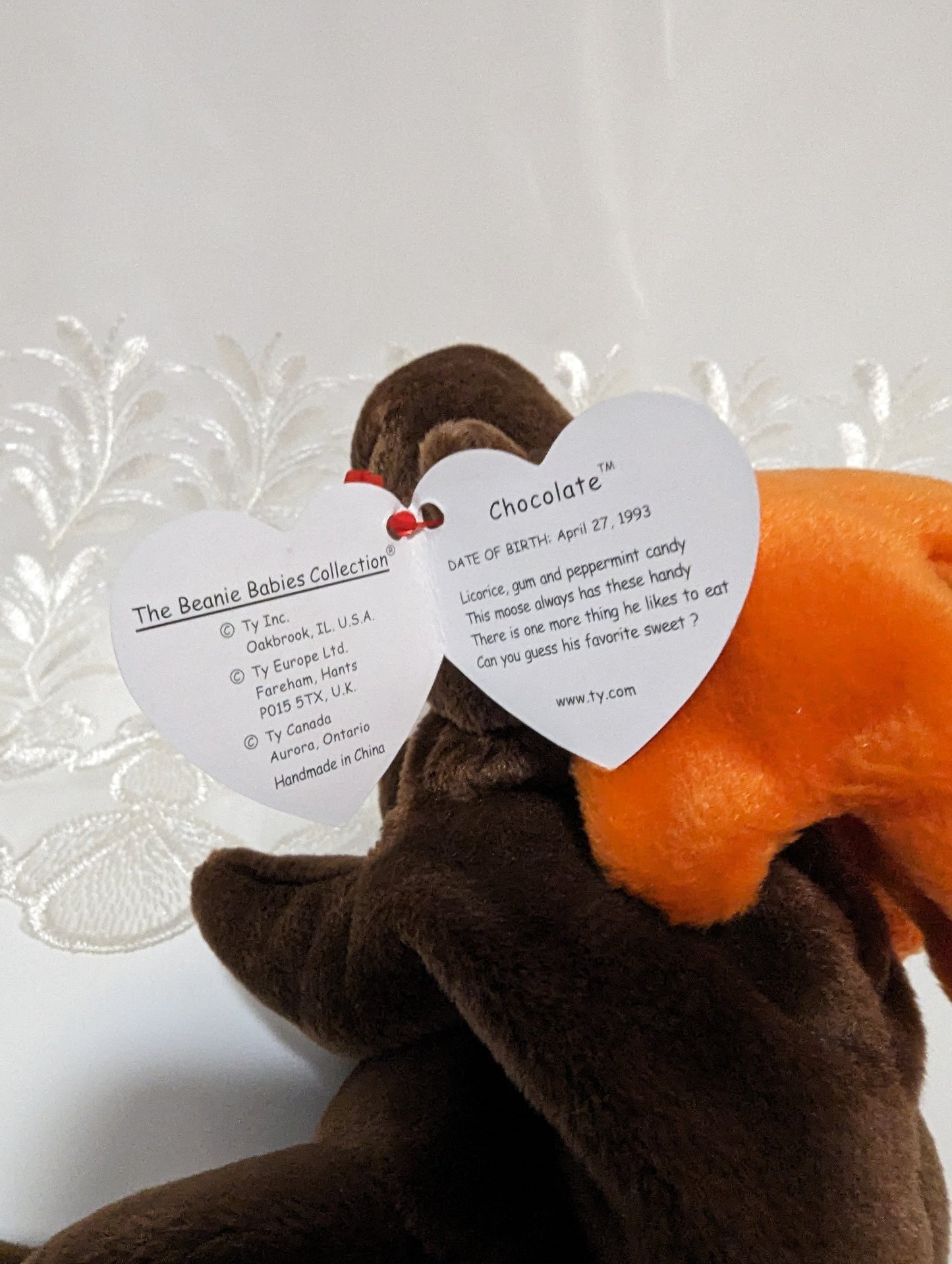 Ty Beanie Baby - Chocolate The Moose (8in) - Vintage Beanies Canada