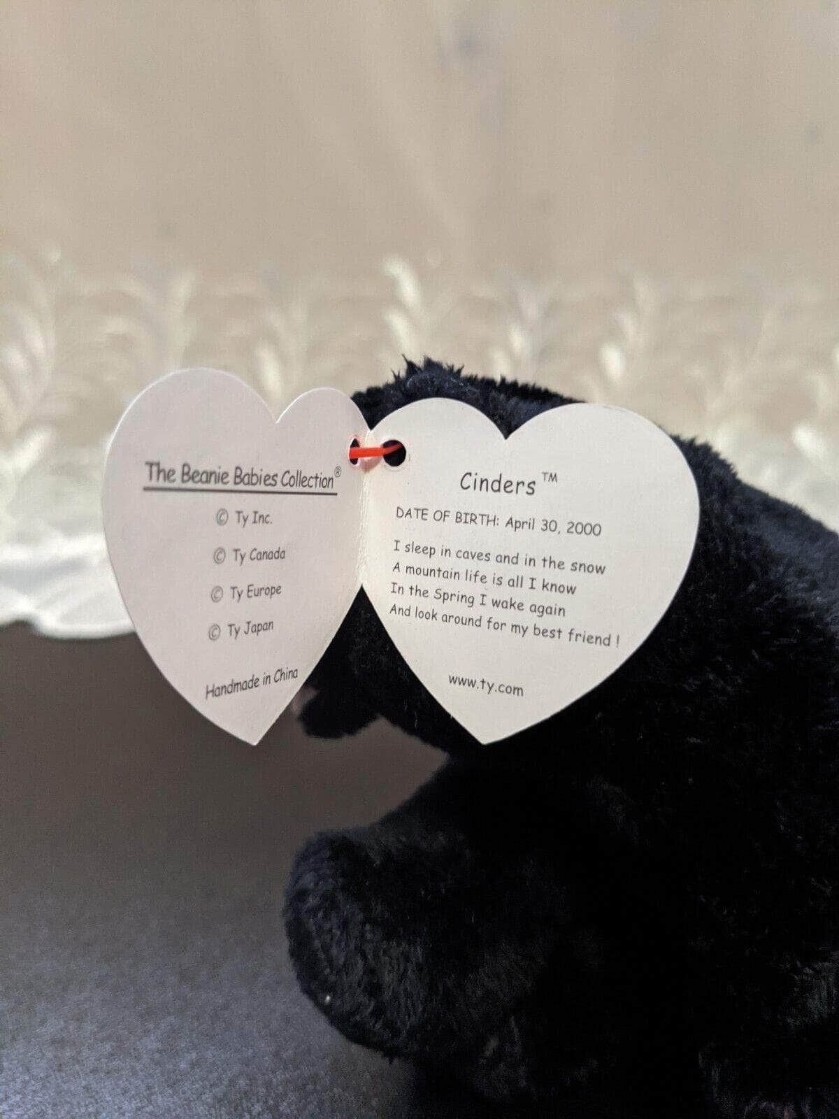 TY Beanie Baby - Cinders The Black Bear (5.5 in) - Vintage Beanies Canada
