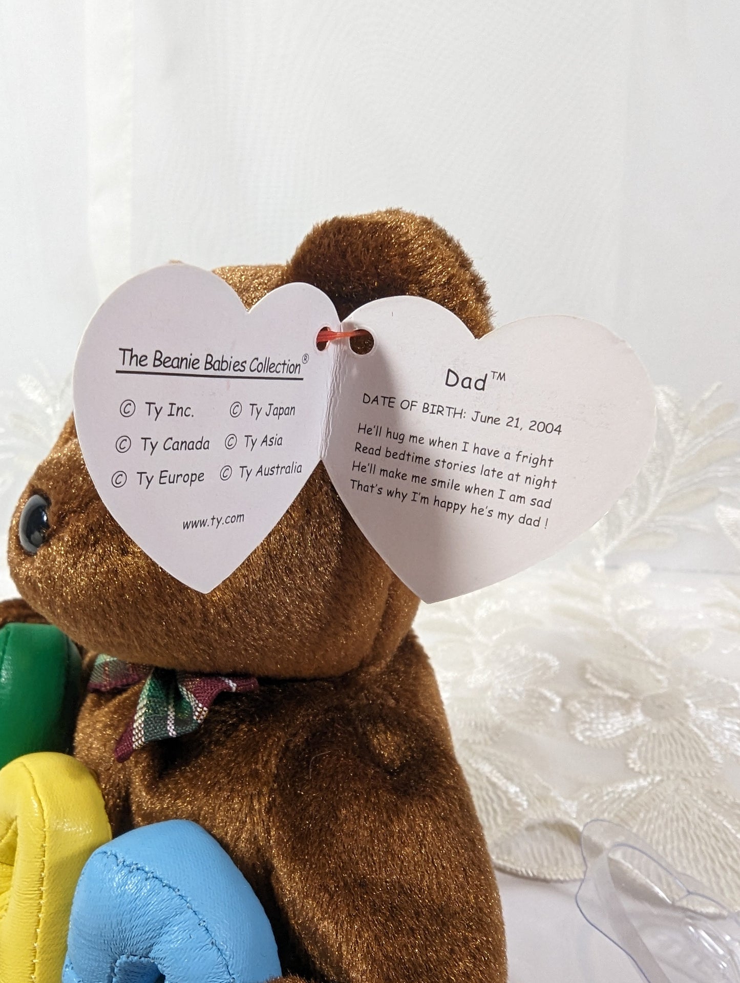 Ty Beanie Baby - Dad The Father's Day Bear (8.5in) - Vintage Beanies Canada
