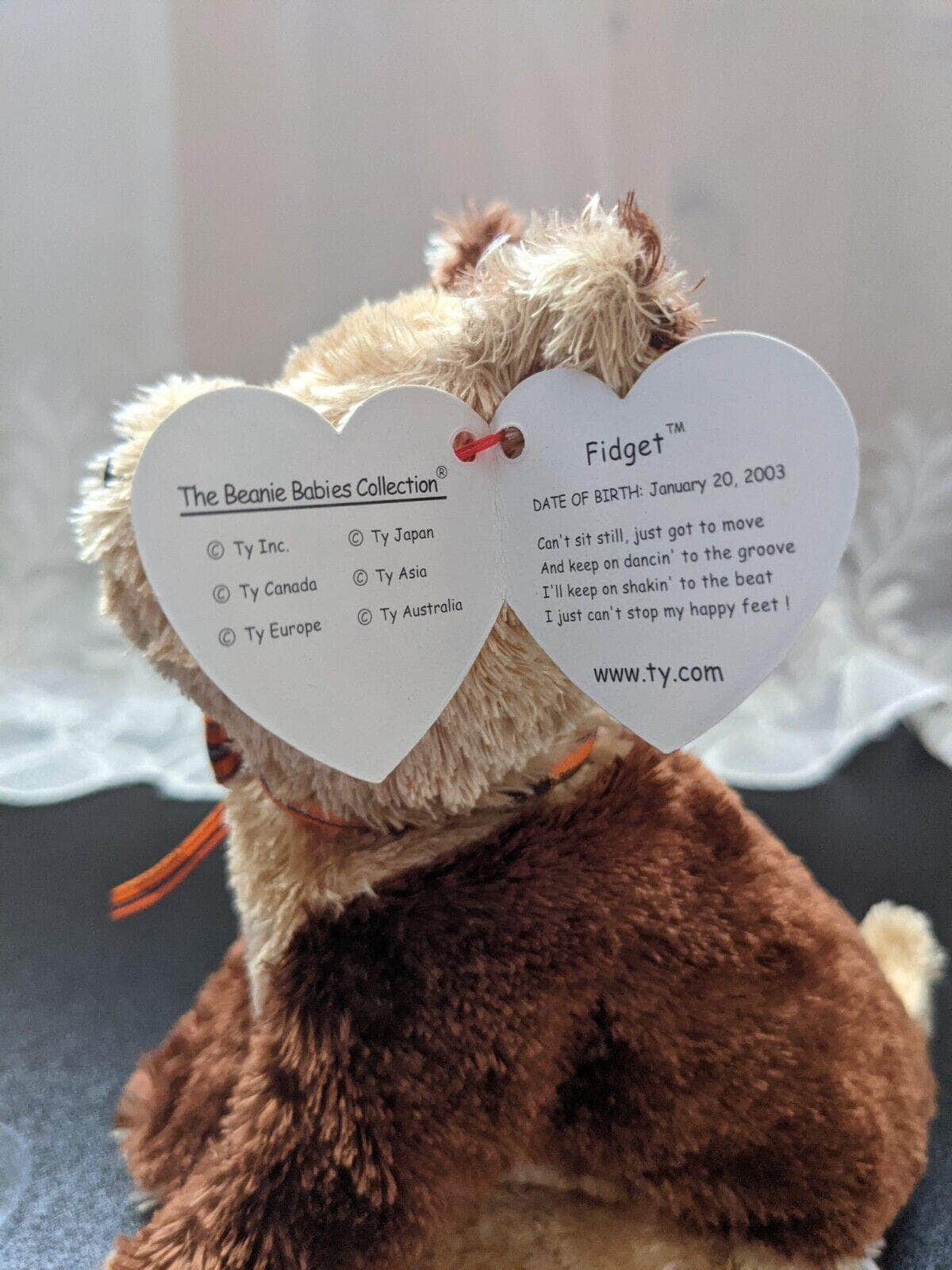 TY Beanie Baby - Fidget The Dog (5.5in) - Vintage Beanies Canada