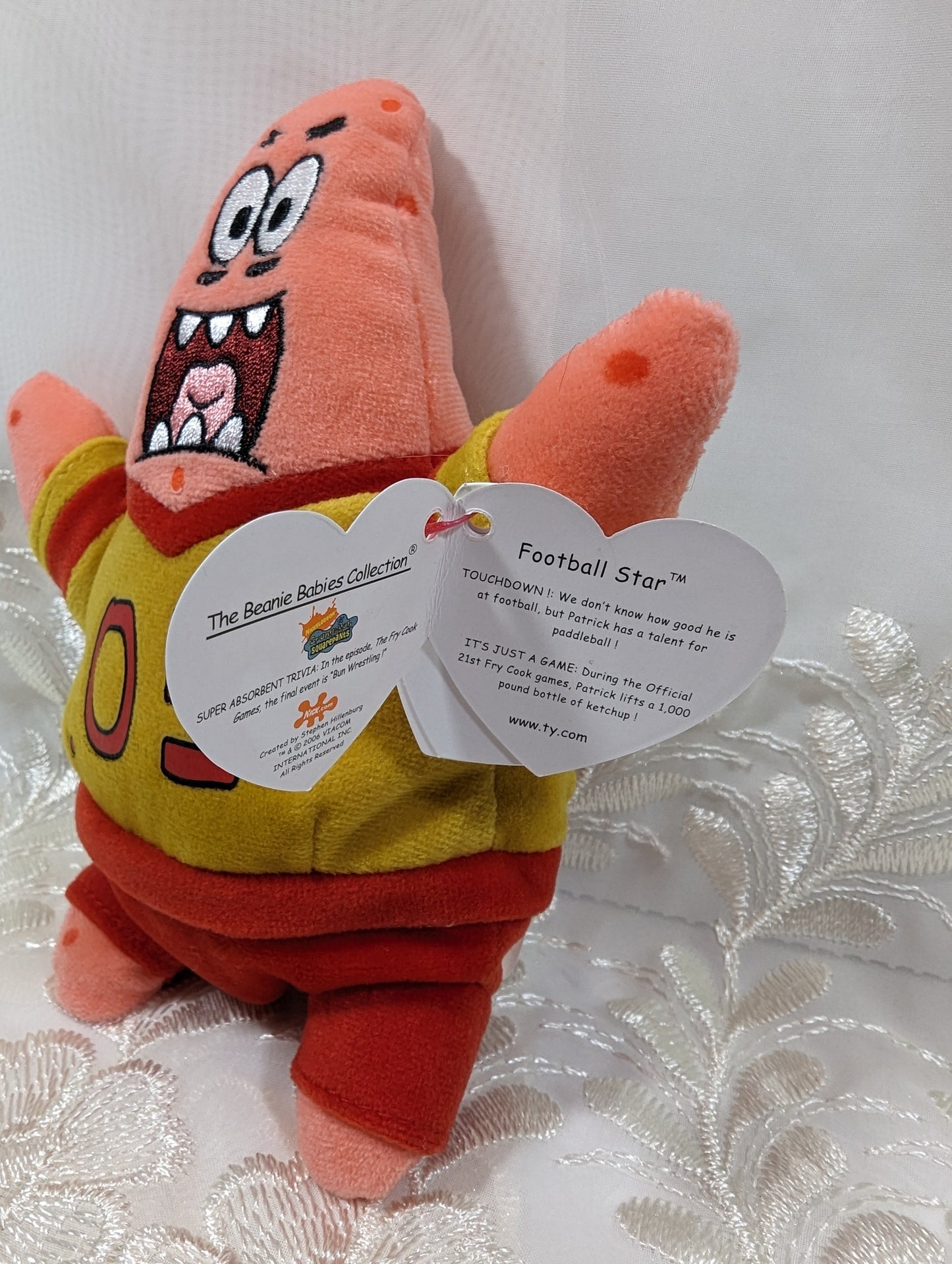 Ty Beanie Baby - Football Star the Patrick Starfish from SpongeBob SquarePants (7 in) - Vintage Beanies Canada