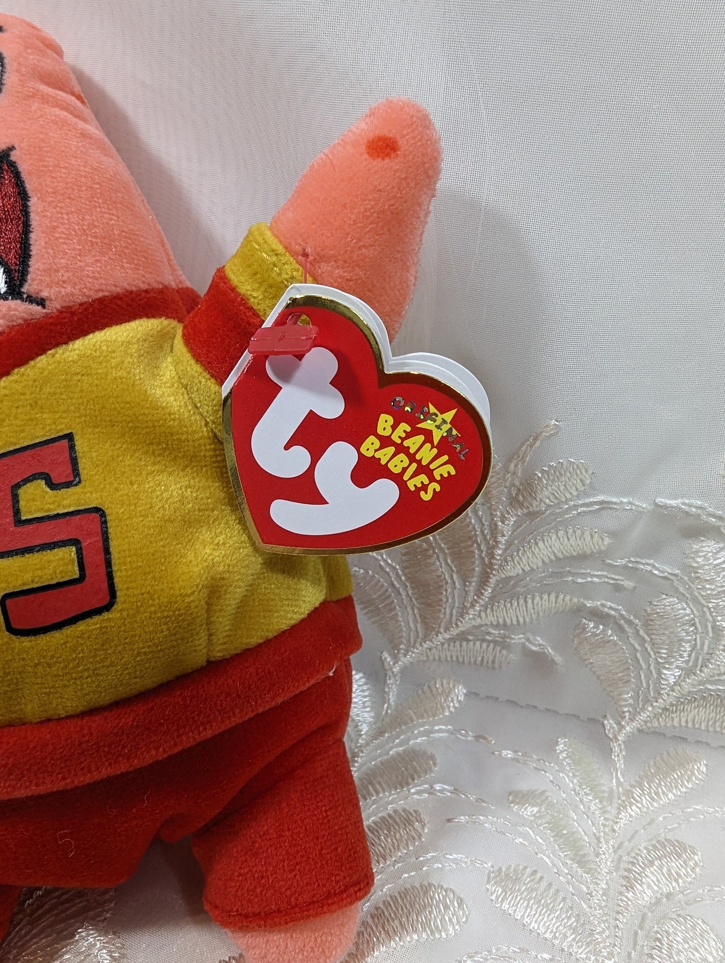 Ty Beanie Baby - Football Star the Patrick Starfish from SpongeBob SquarePants (7 in) - Vintage Beanies Canada
