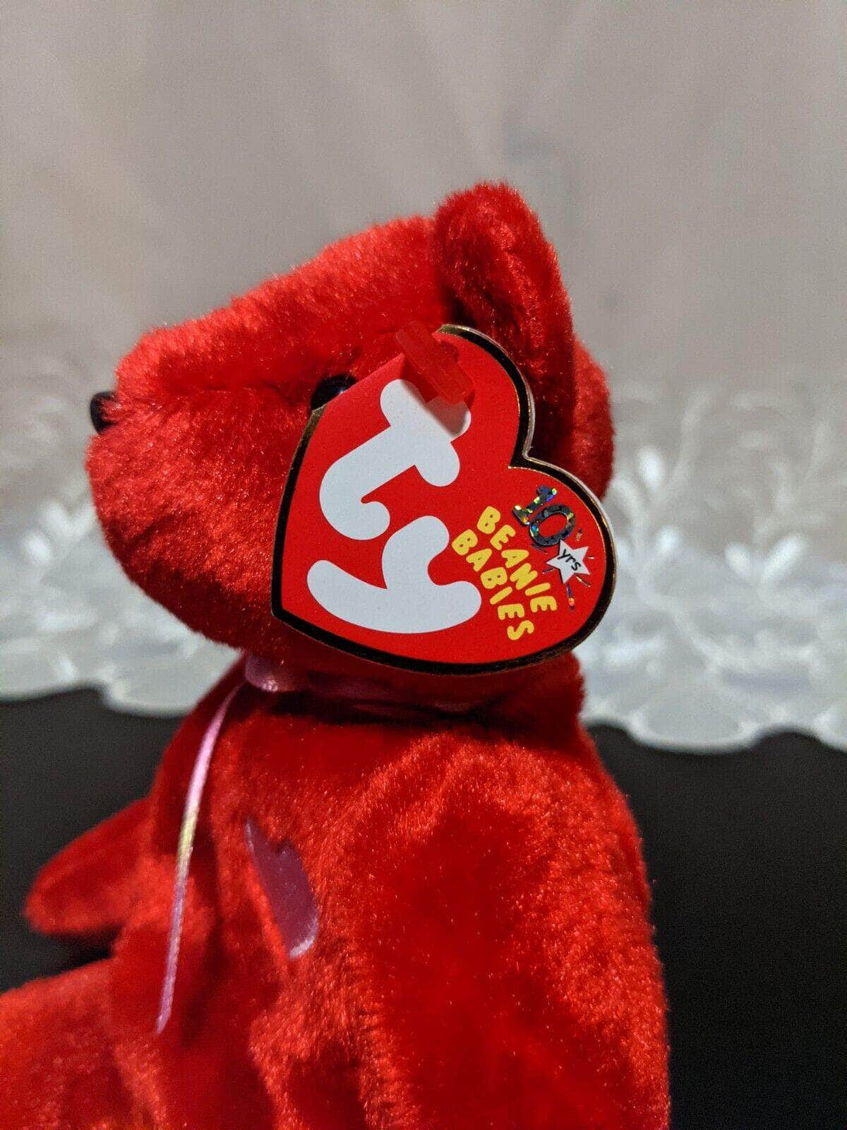 Ty Beanie Baby - Kiss-e The Red Valentines Day Bear (8.5in) - Vintage Beanies Canada