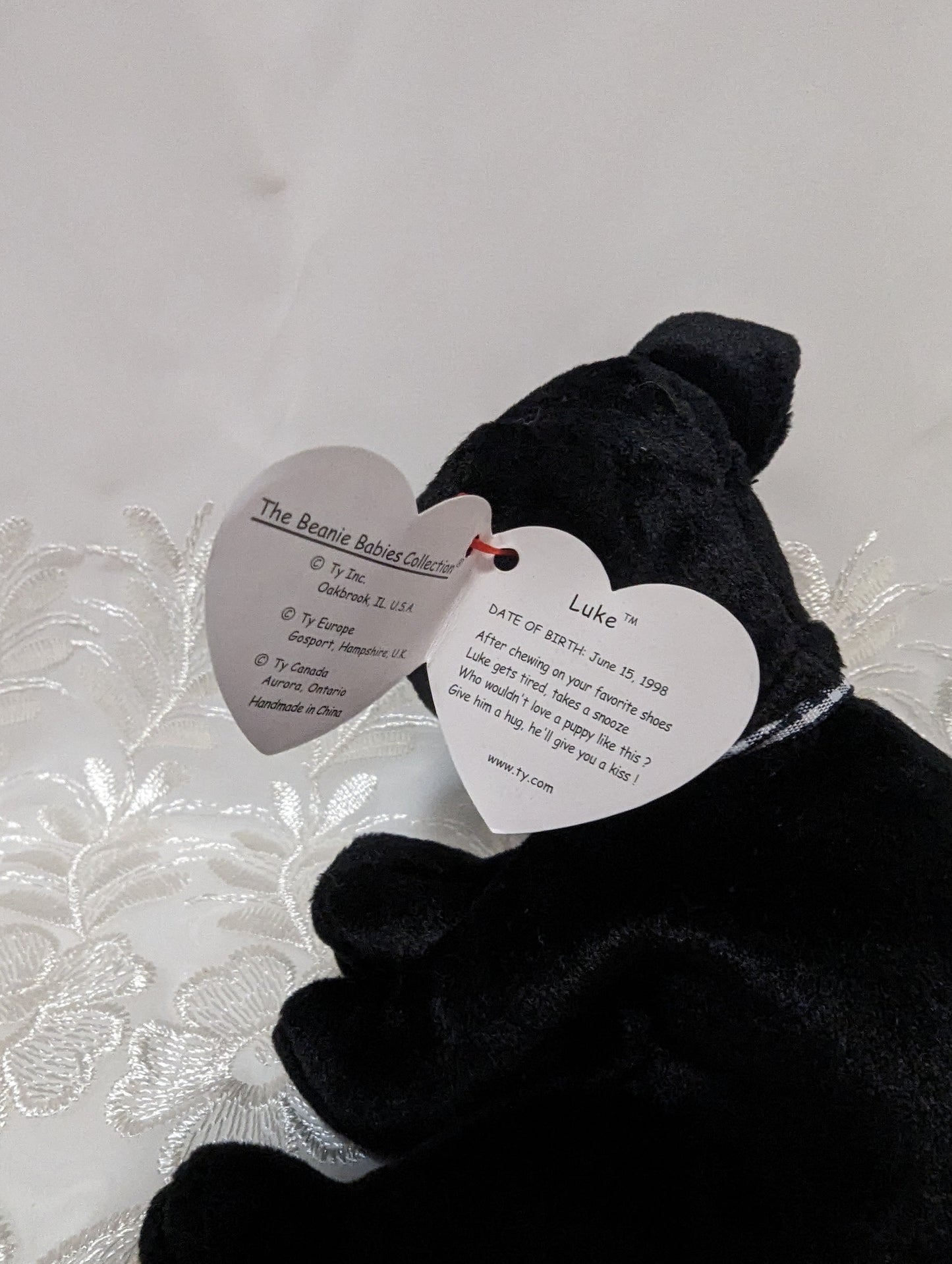 Ty Beanie Baby - Luke The Black Labrador Dog (5in) - Vintage Beanies Canada