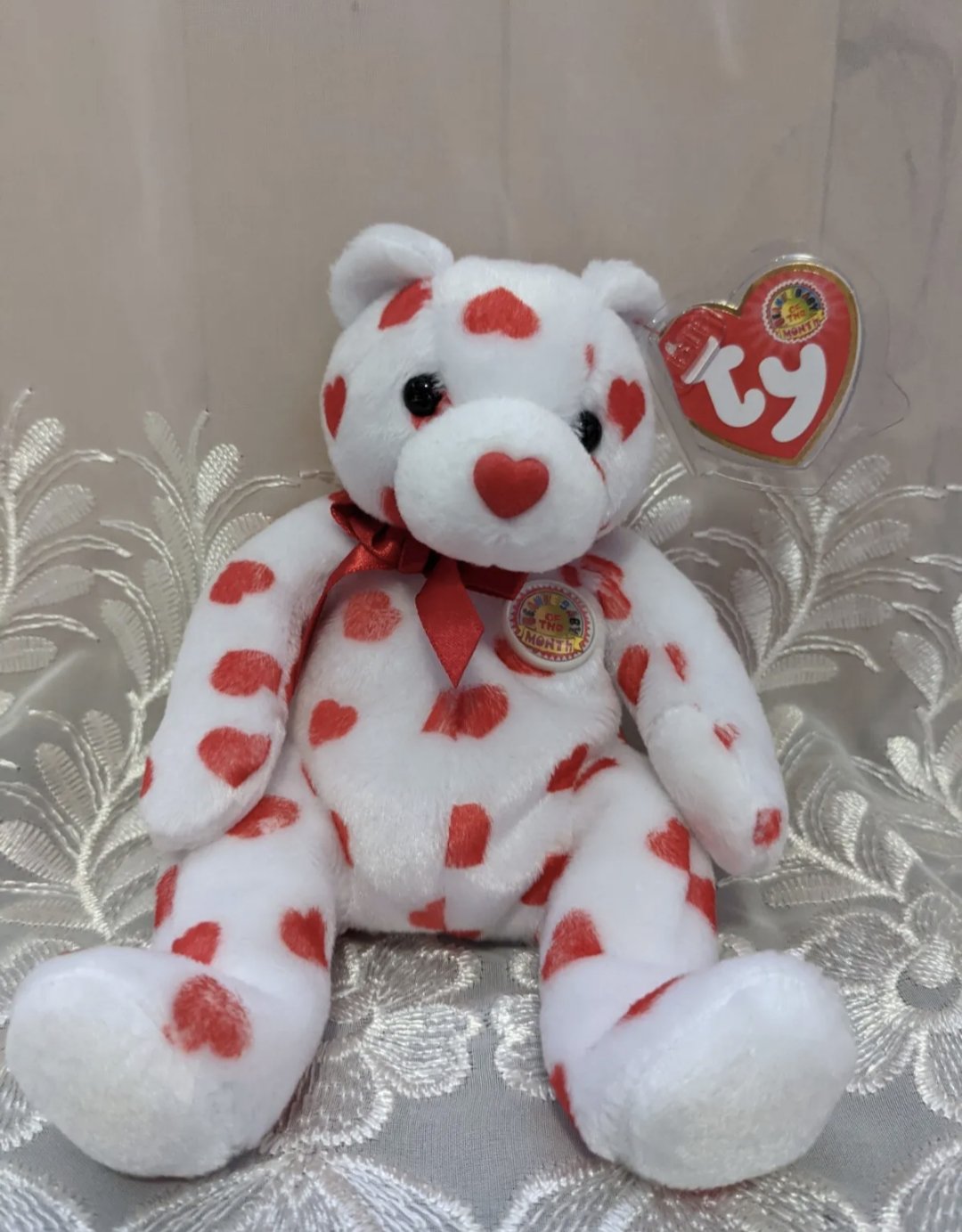 Ty Beanie Baby Of The Month - Heartthrob The Bear (6in) February 2004 - Vintage Beanies Canada