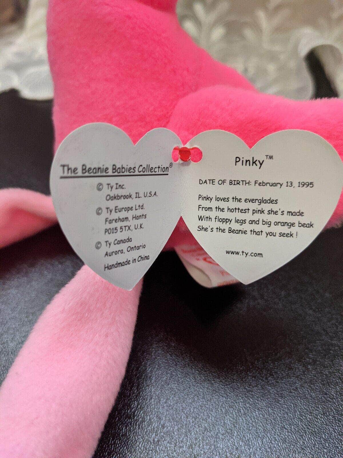 Ty Beanie Baby - Pinky the Flamingo (7in) - Vintage Beanies Canada