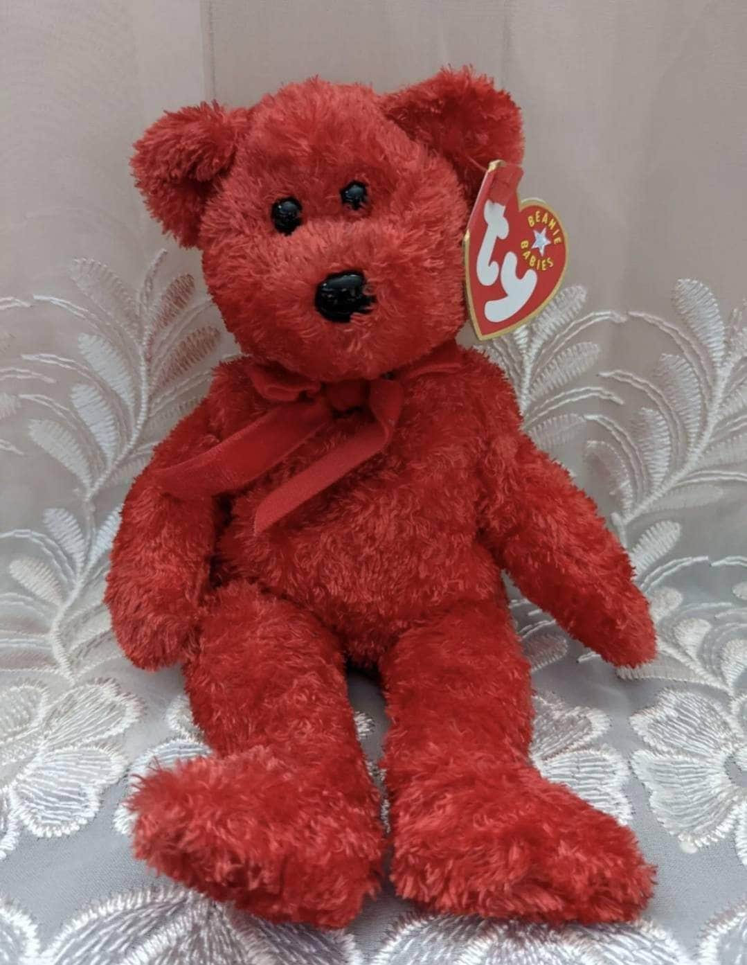 Ty Beanie Baby - Sizzle The Red Fuzzy Bear (8.5 in) - Vintage Beanies Canada
