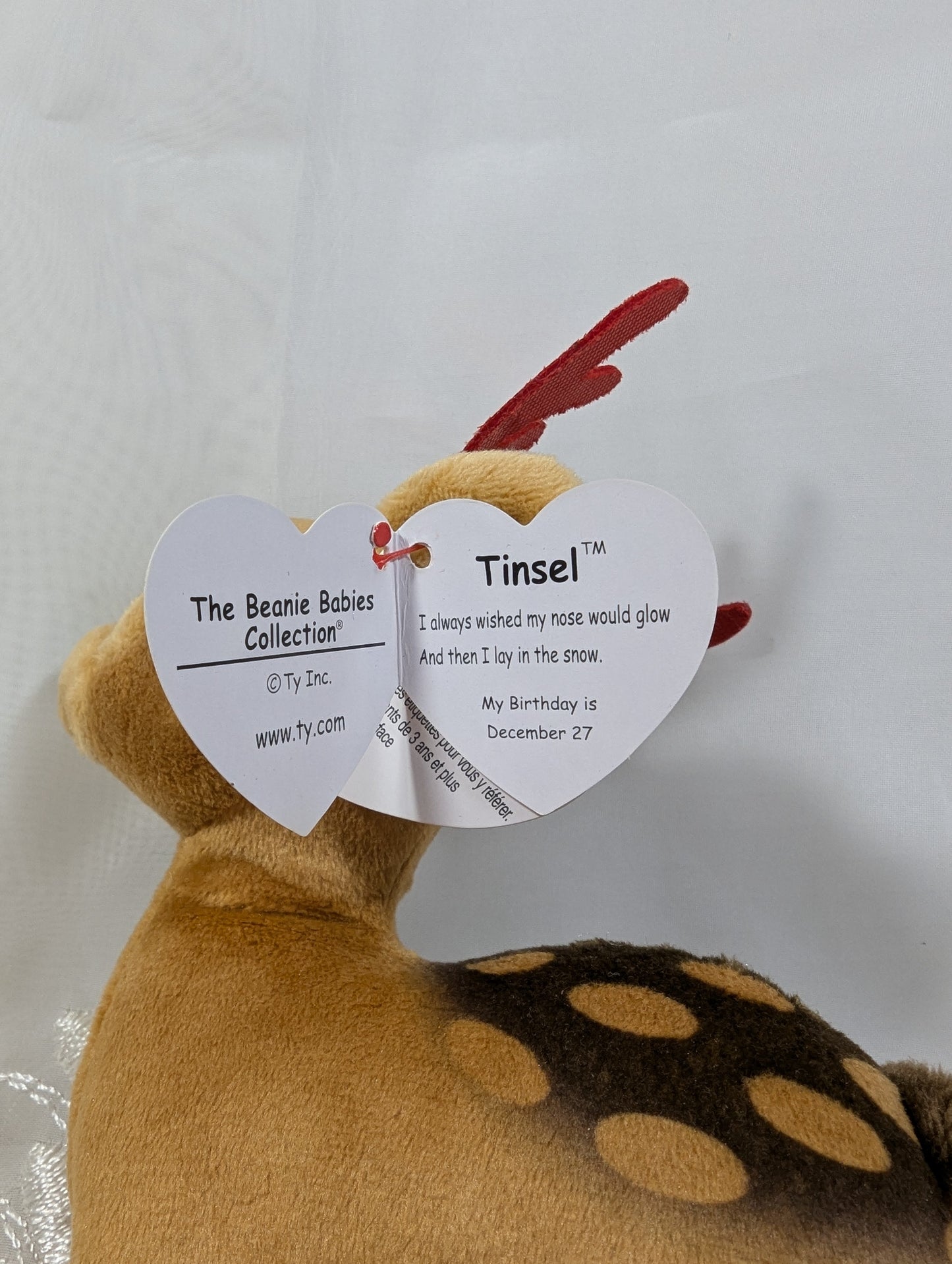 Ty Beanie Baby - Tinsel The Reindeer (6.5 in) Near Mint - Vintage Beanies Canada