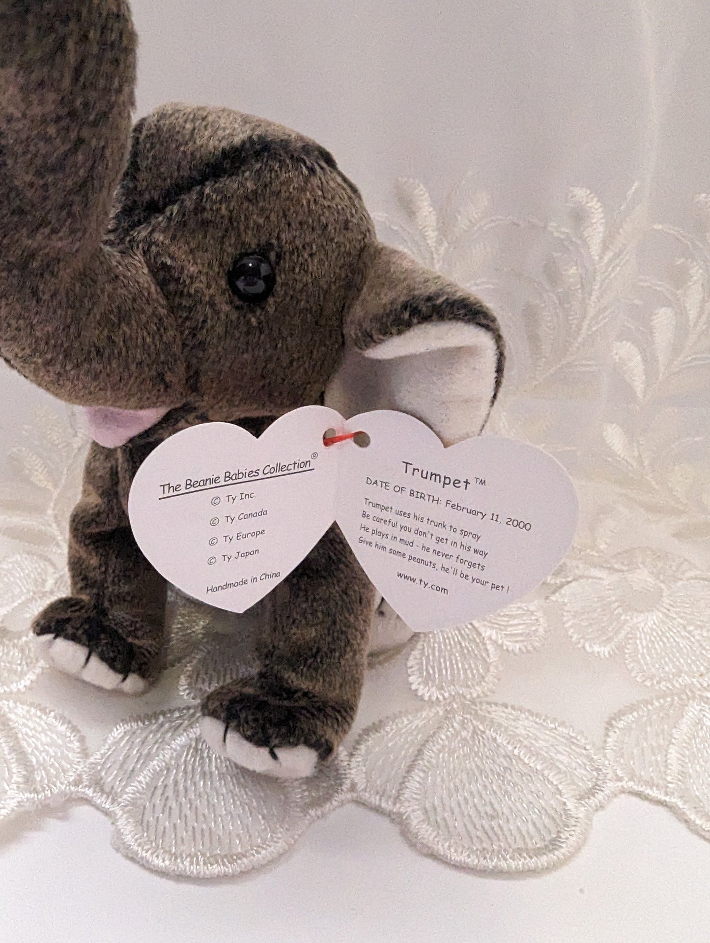 Ty Beanie Baby - Trumpet The Elephant (8in) - Vintage Beanies Canada