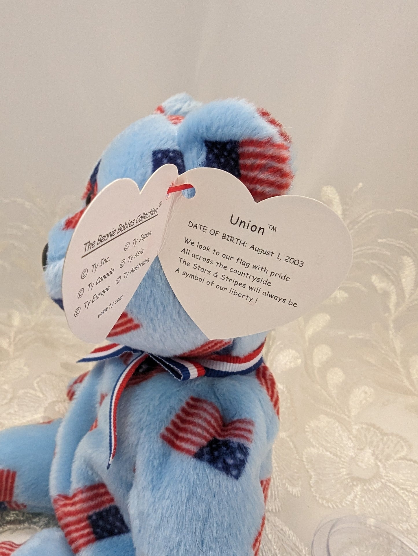 Ty Beanie Baby - Union The Bear With Black Nose (8.5in) - Vintage Beanies Canada