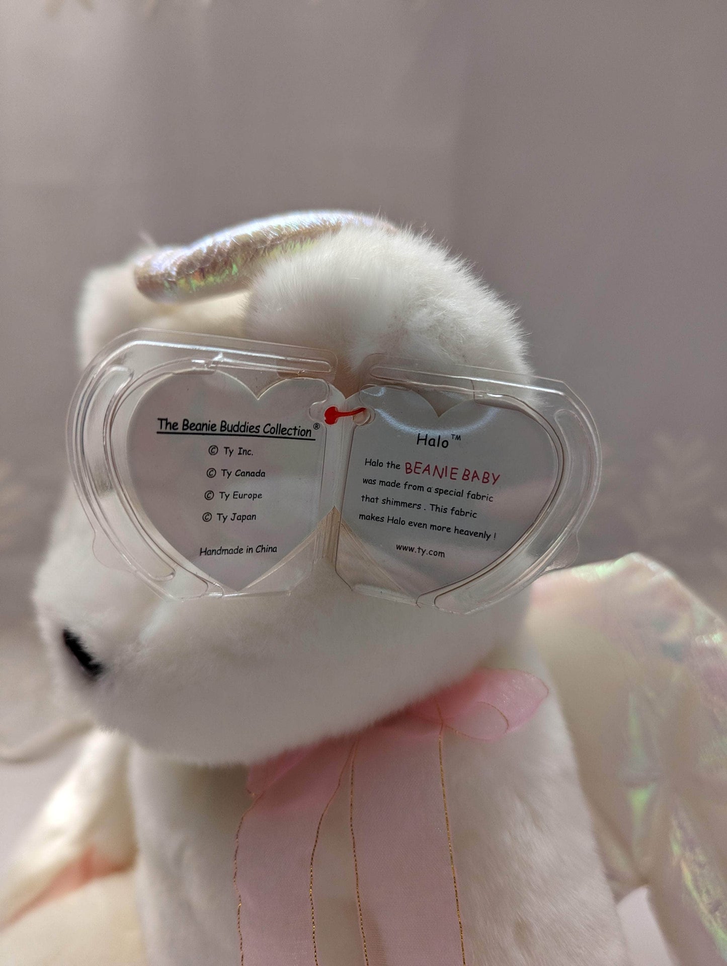 Ty Beanie Buddy - Halo The Angel Bear (13in) - Vintage Beanies Canada