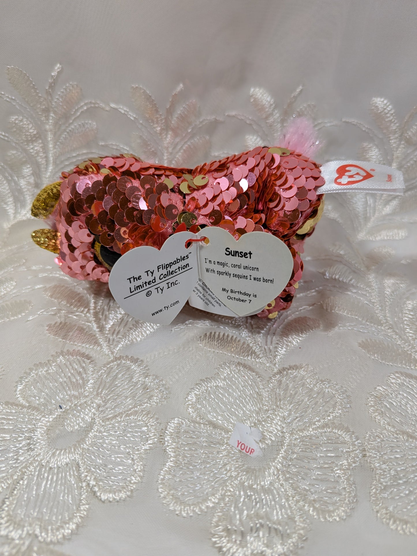 Ty Flippables Clip - Sunset The Sequined Unicorn (4in) - Vintage Beanies Canada