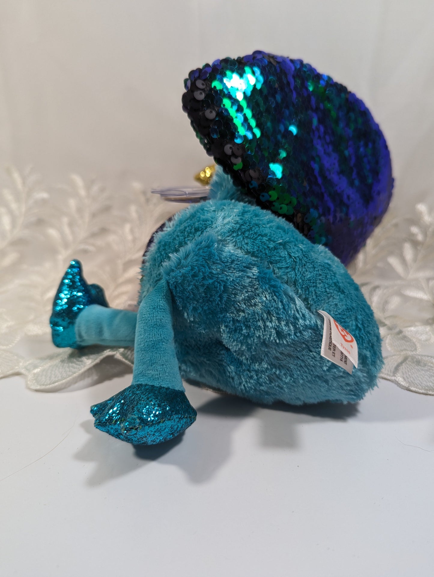 Ty Flippables - Tyson the Blue Sequined Peacock (9 In) Scuffed eyes - Vintage Beanies Canada