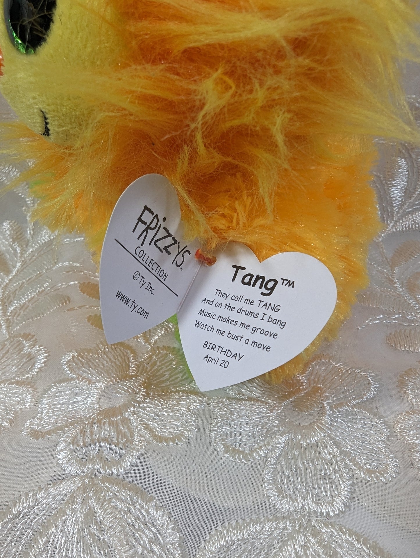 Ty Frizzys Collection - Tang the Orange Monster (7in) - Vintage Beanies Canada
