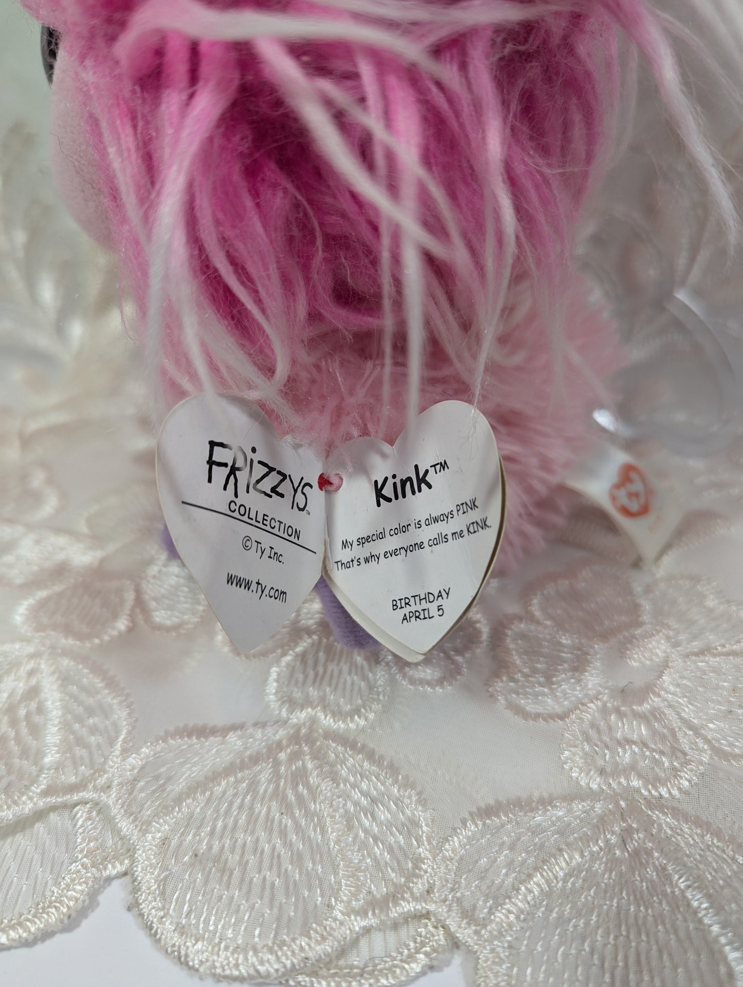 Ty Frizzys - Kink the Pink Monster (7in) *Pre - Owned condition* - Vintage Beanies Canada