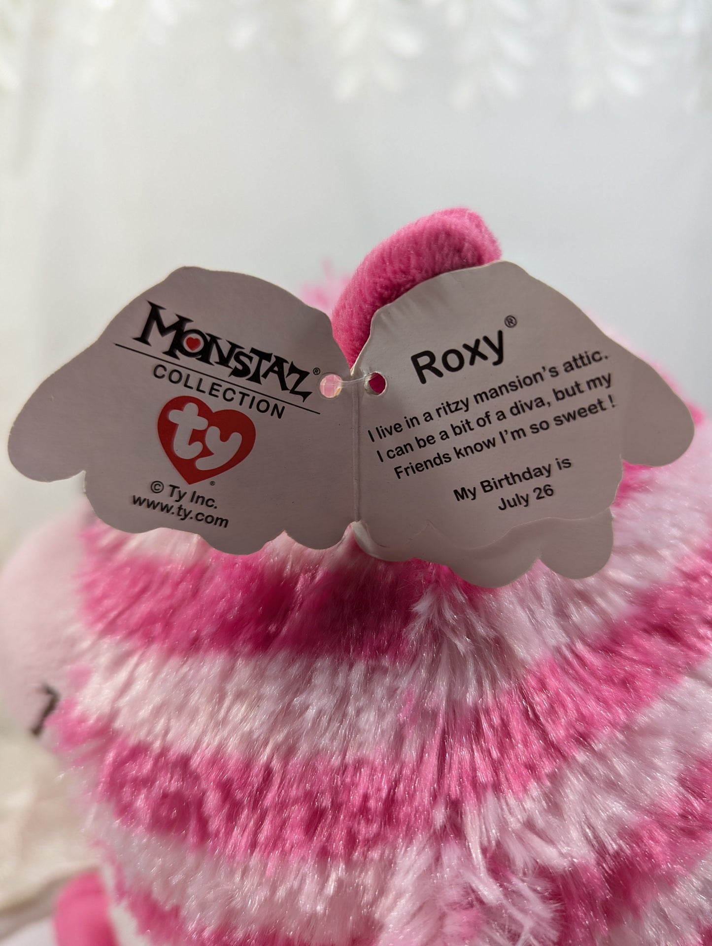 Ty Monstaz - Roxy the Pink Monster (8in) - Vintage Beanies Canada