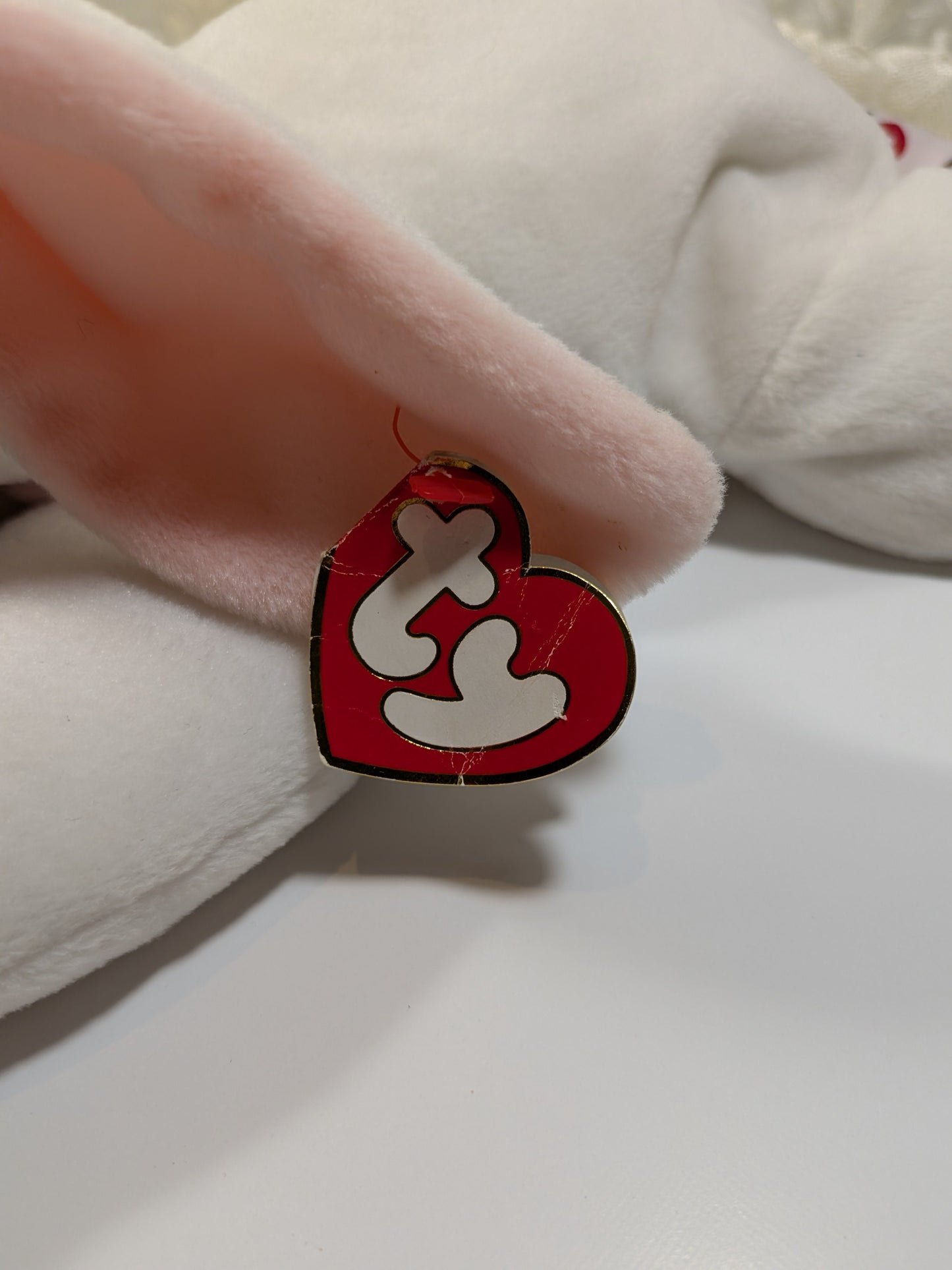 Ty Pillow Pal - Clover The White Bunny Rabbit (14in) Non - mint Hang Tag - Vintage Beanies Canada