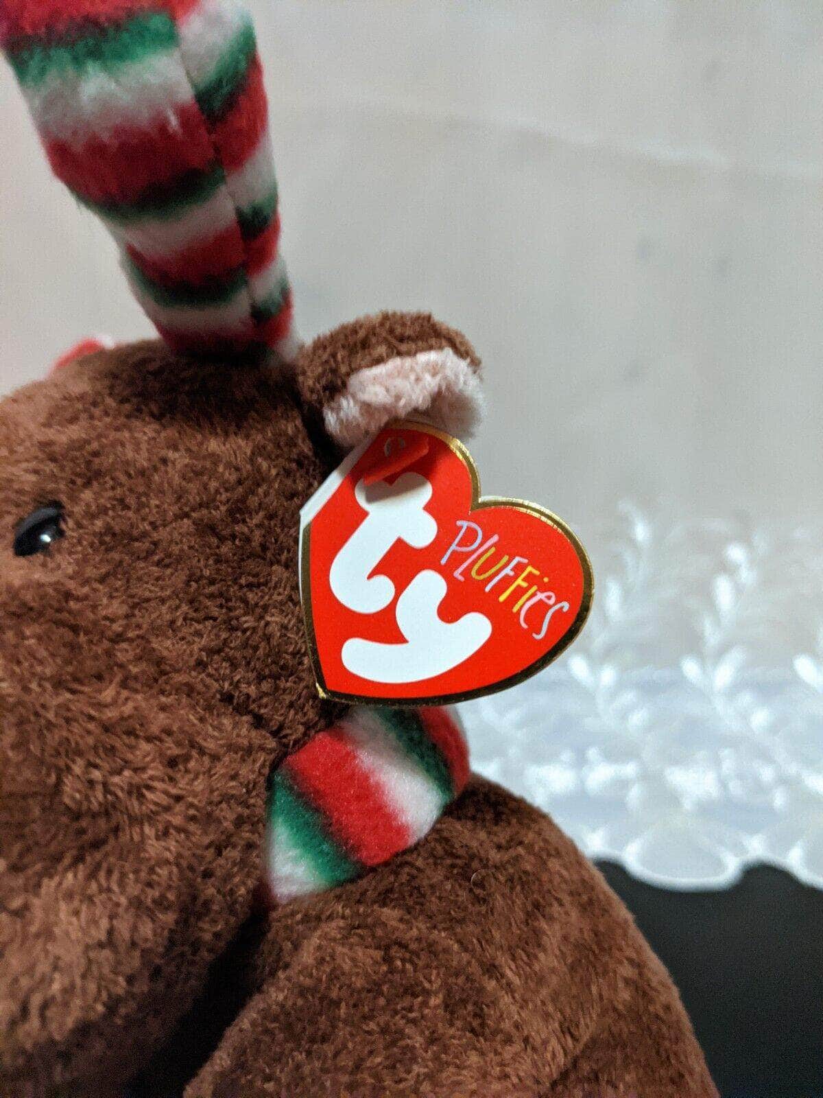 Ty Pluffies Collection - Merry Moose The Christmas Moose (9in) - Vintage Beanies Canada