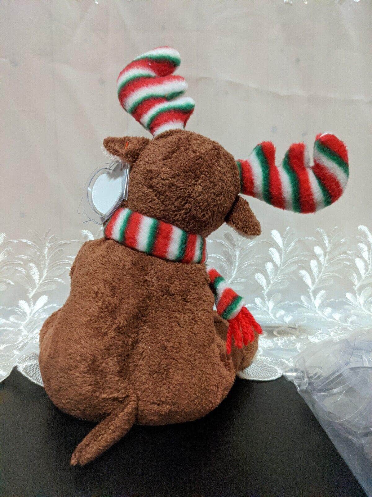 Ty Pluffies Collection - Merry Moose The Christmas Moose (9in) - Vintage Beanies Canada