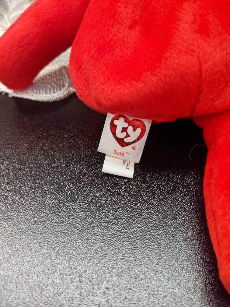 Ty Sam The Red Bear With Hat Beanie Baby + Beanie Buddy Lot (Sold As Pair) - Vintage Beanies Canada