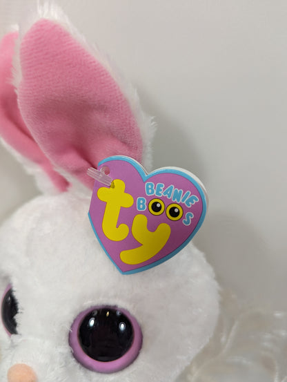 Ty Beanie Boo - Carrots The White Bunny Rabbit (6 in) *Rare* First Gen, Purple Tag