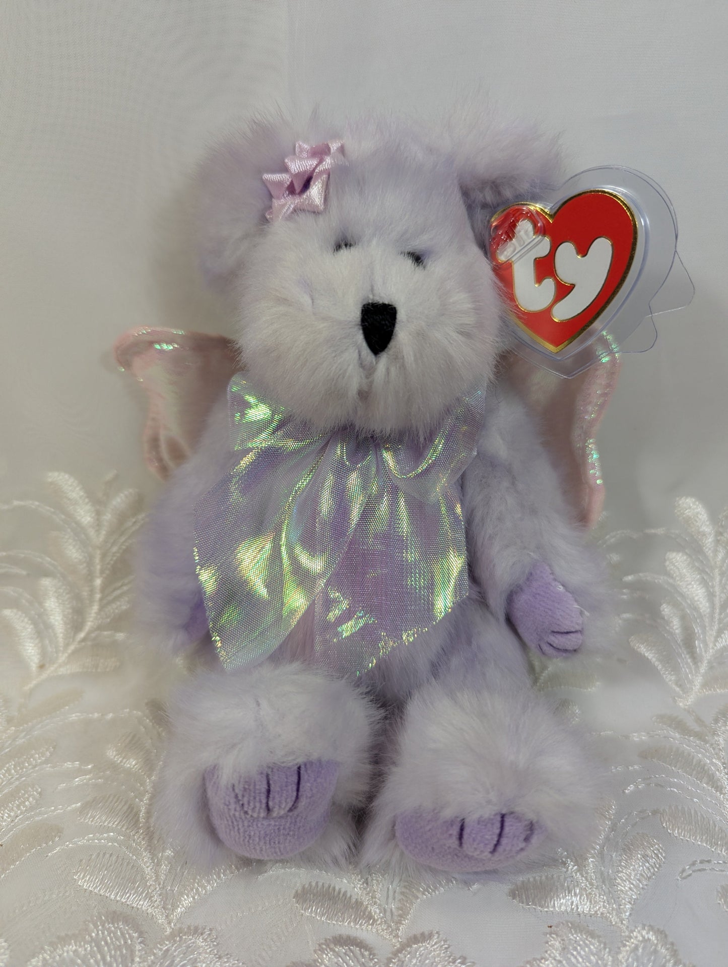 Ty Attic Treasure Collection - Cassia The Purple Angel Bear (8in) - Vintage Beanies Canada