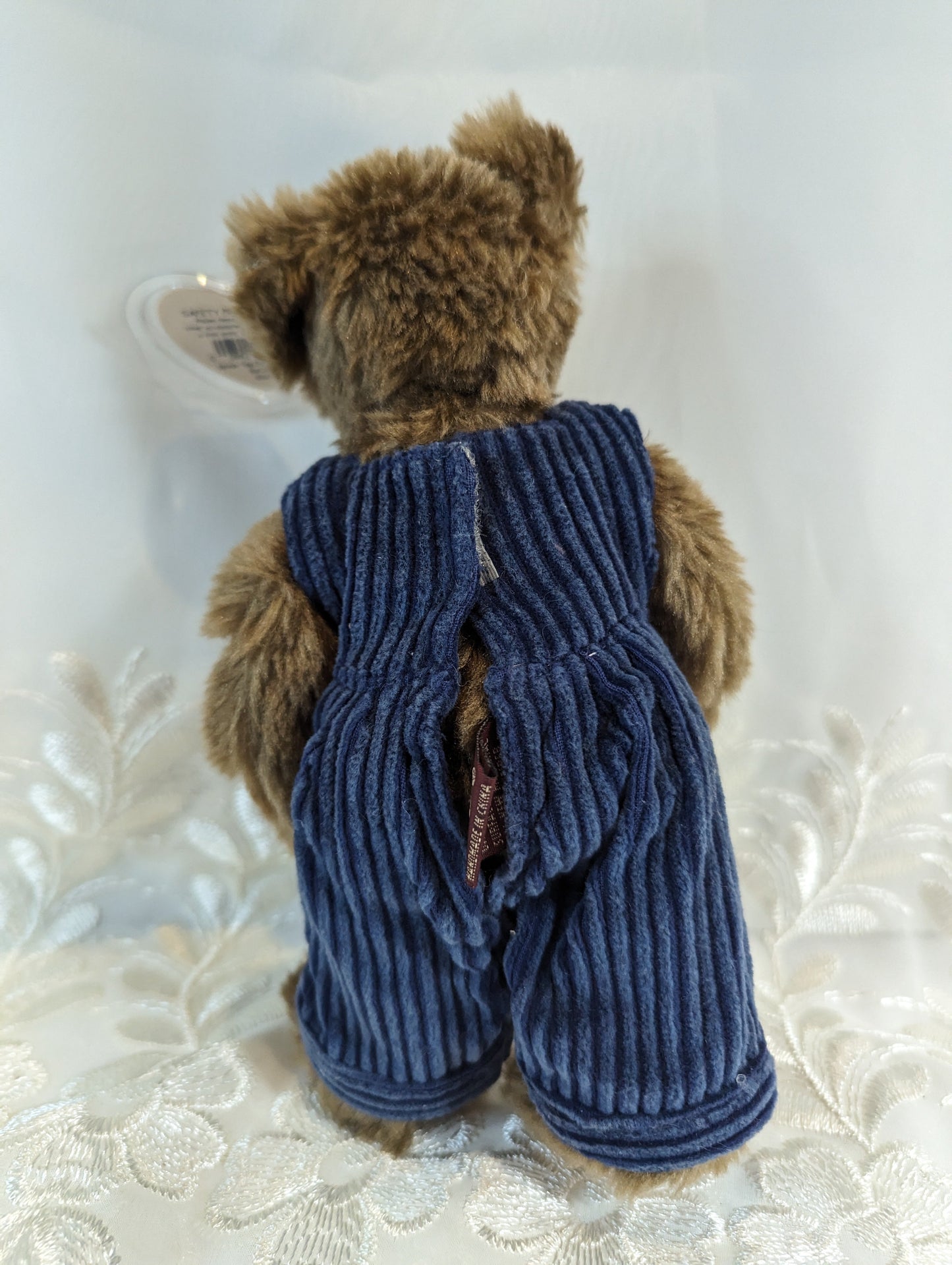 Ty Attic Treasure Collection - Christopher The Bear In Overalls (9in) - Vintage Beanies Canada