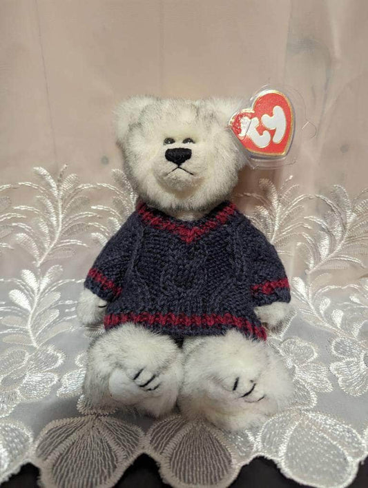 Ty Attic Treasure Collection - Fairbanks The Teddy Bear With Knitted Sweater (9in) - Vintage Beanies Canada