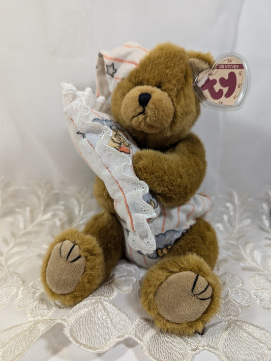 Ty Attic Treasure Collection - Precious The Bear Holding A Pillow (11in) - Vintage Beanies Canada