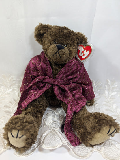 Ty Attic Treasure Collection - Tyrone The Brown Bear In Robe (12in) - Vintage Beanies Canada