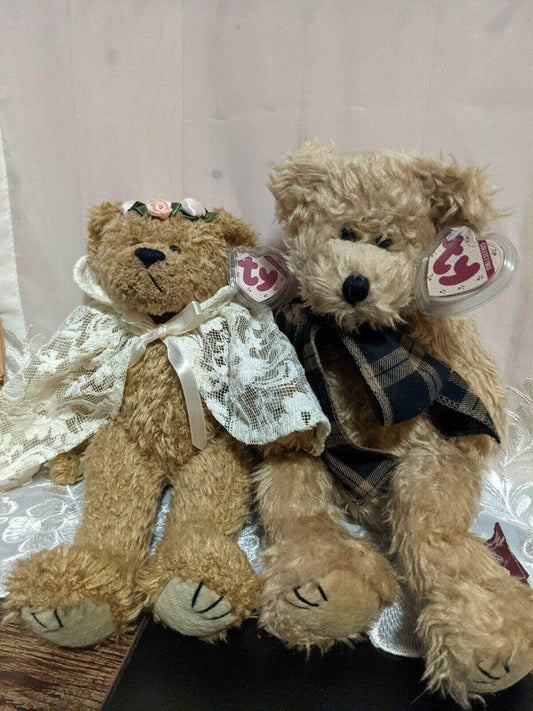 Ty Attic Treasures Collection - Bearington + Eve The Teddy Bears (Sold As Set) - Vintage Beanies Canada