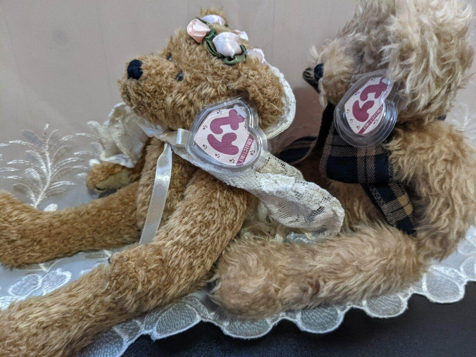 Ty Attic Treasures Collection - Bearington + Eve The Teddy Bears (Sold As Set) - Vintage Beanies Canada