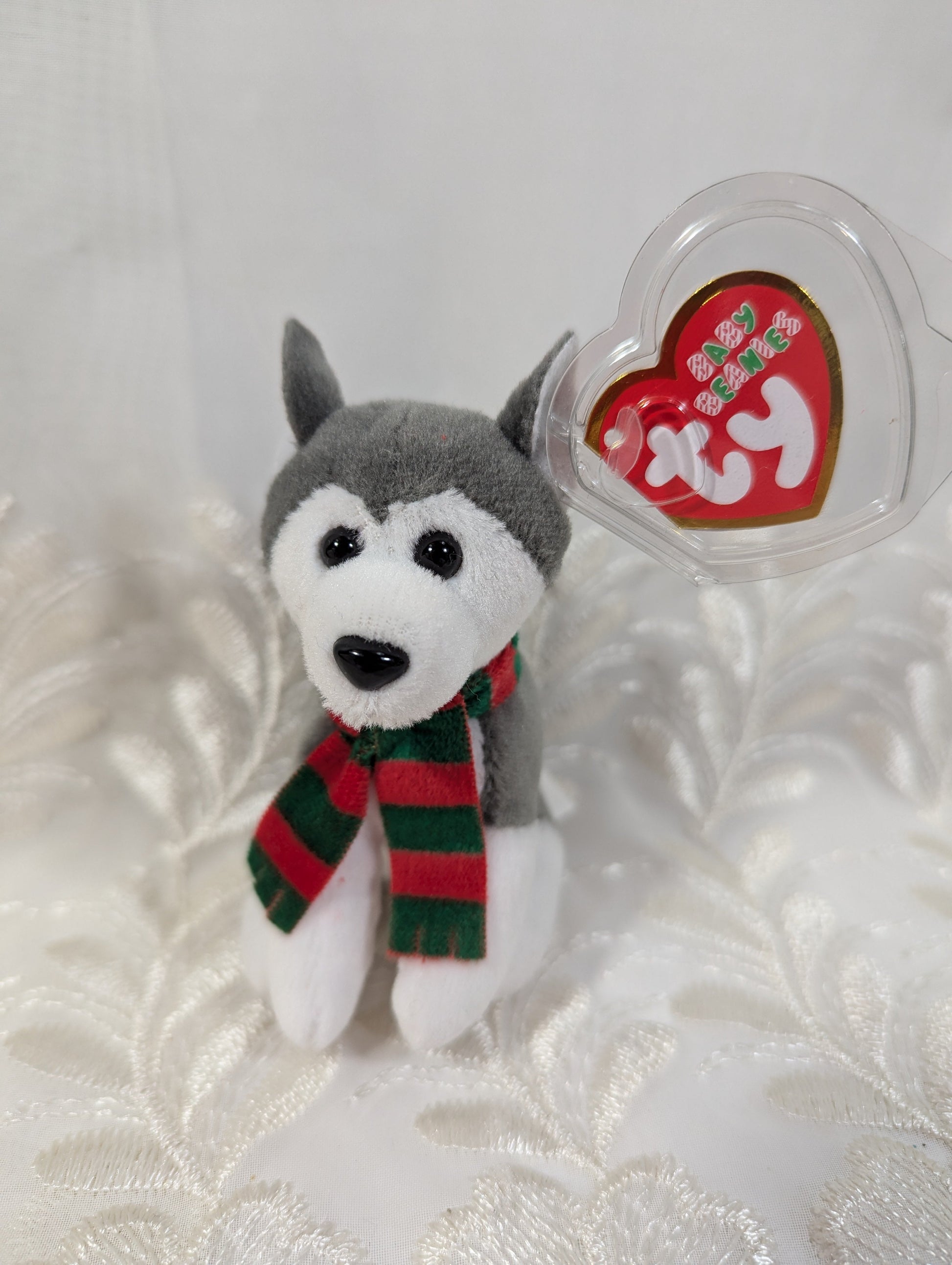 Ty Baby Beanie - Sleds The Husky (4in) Christmas Tree Ornament - Vintage Beanies Canada