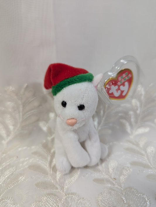 Ty Baby Beanie - Twinkling the Christmas Cat (4in) Tree Ornament - Vintage Beanies Canada