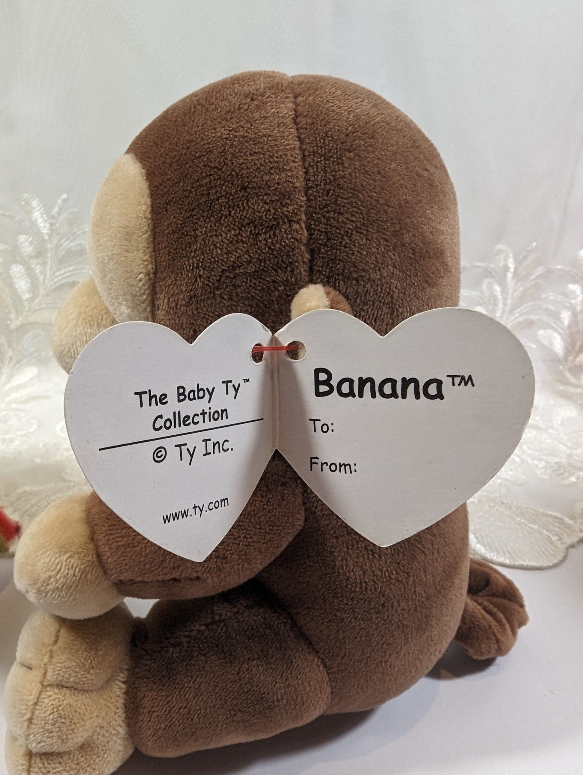 Ty Baby Collection - Banana the Monkey (6in) Near Mint - Vintage Beanies Canada