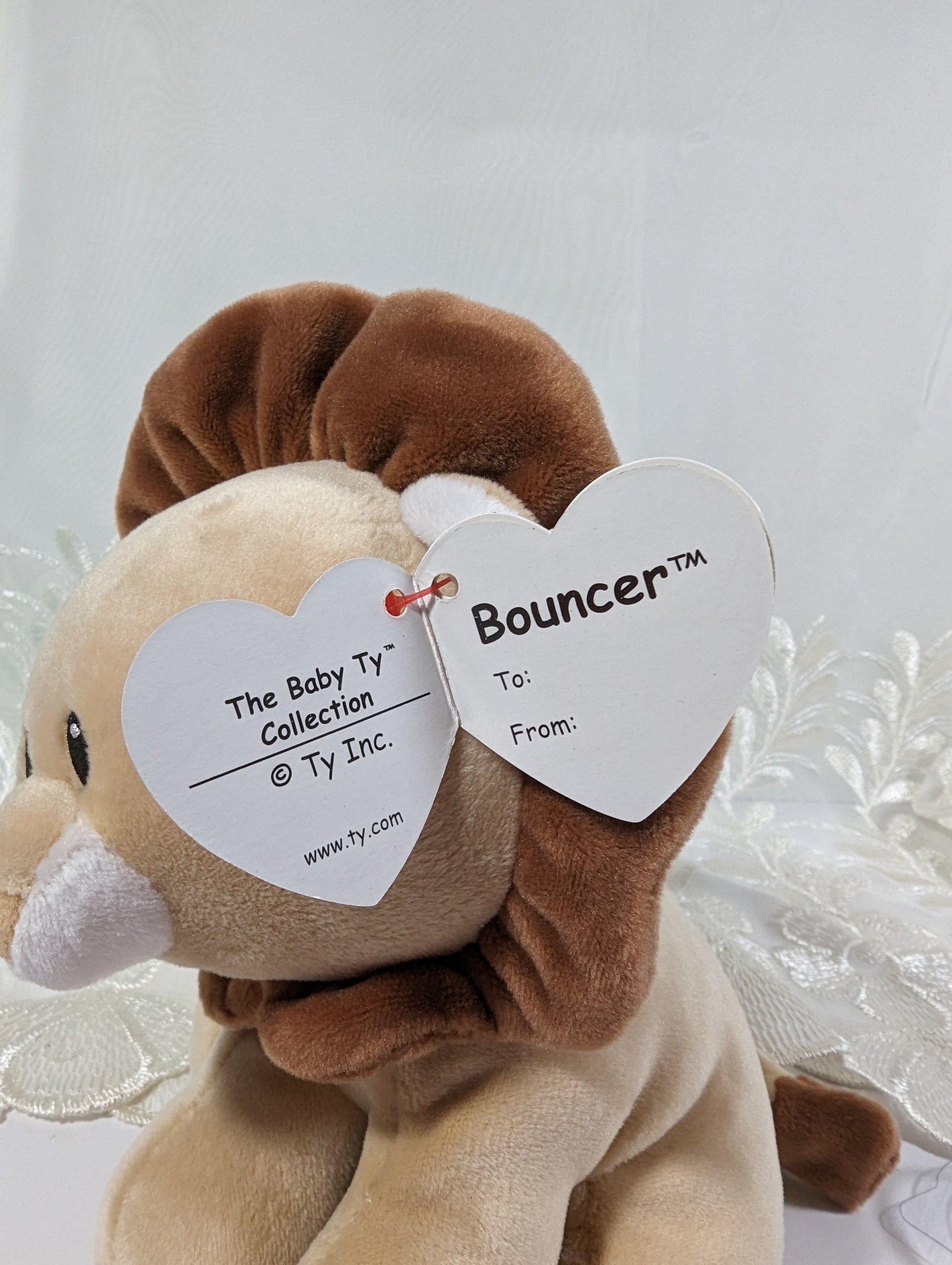 Ty Baby Collection - Bouncer The Lion (6in) Near mint - Vintage Beanies Canada