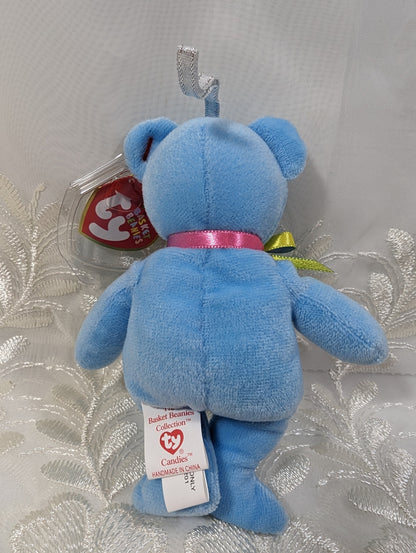 Ty Basket Beanies - Candies The Blue Bear (5in) - Vintage Beanies Canada