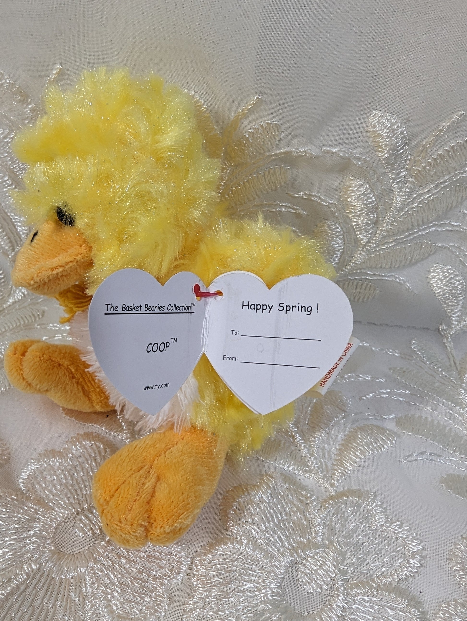 Ty Basket Beanies - Coop the chick (4in) *Tiny* - Vintage Beanies Canada