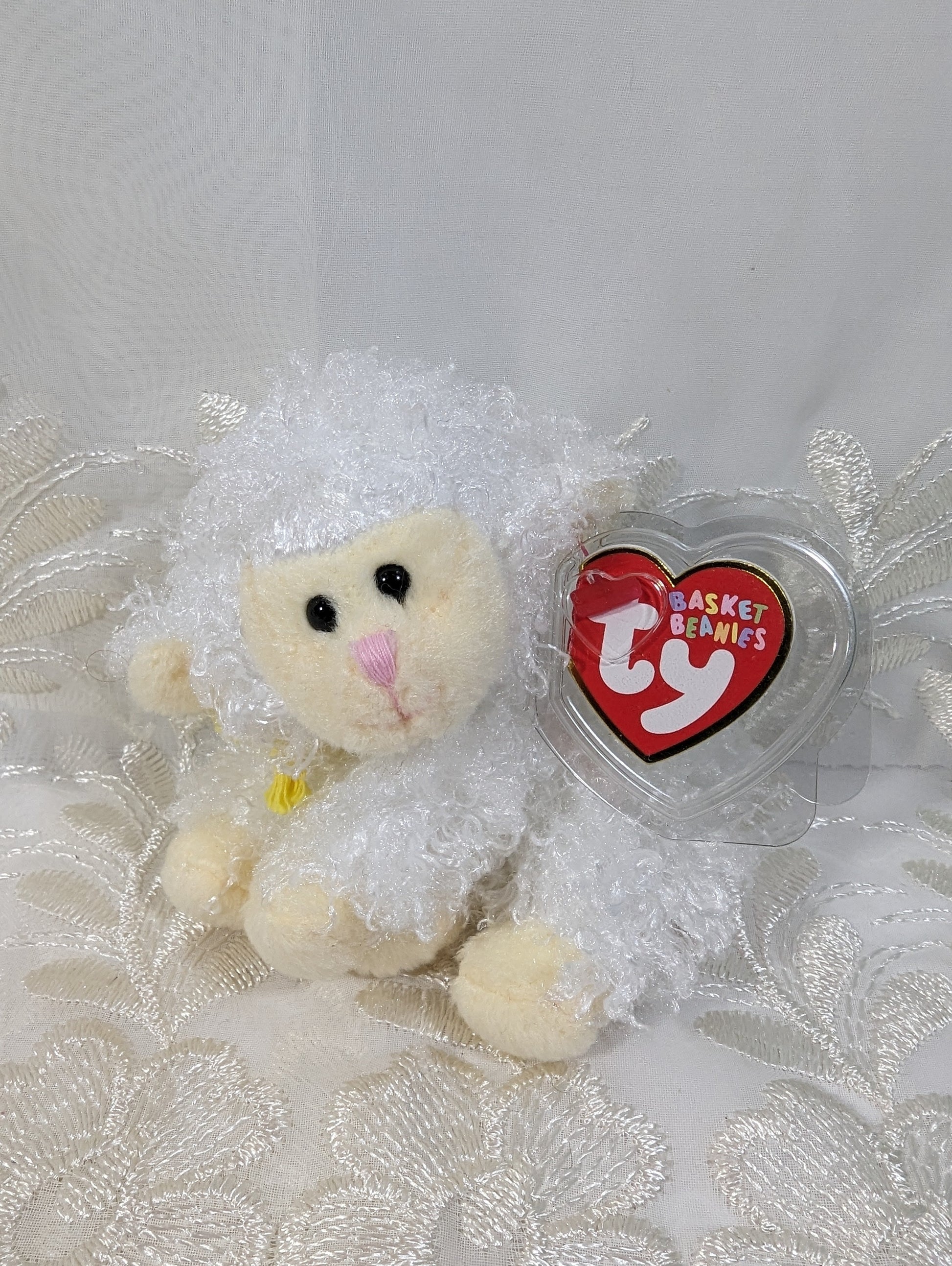 Ty Basket Beanies - Floxy The Sheep (4in) *Tiny* - Vintage Beanies Canada