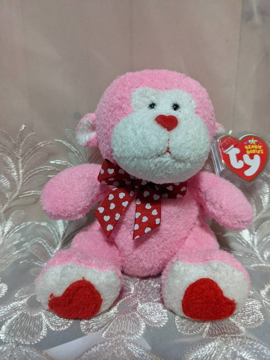 Ty Beanie Babies - Junglelove The Pink Monkey (7.5in) - Vintage Beanies Canada
