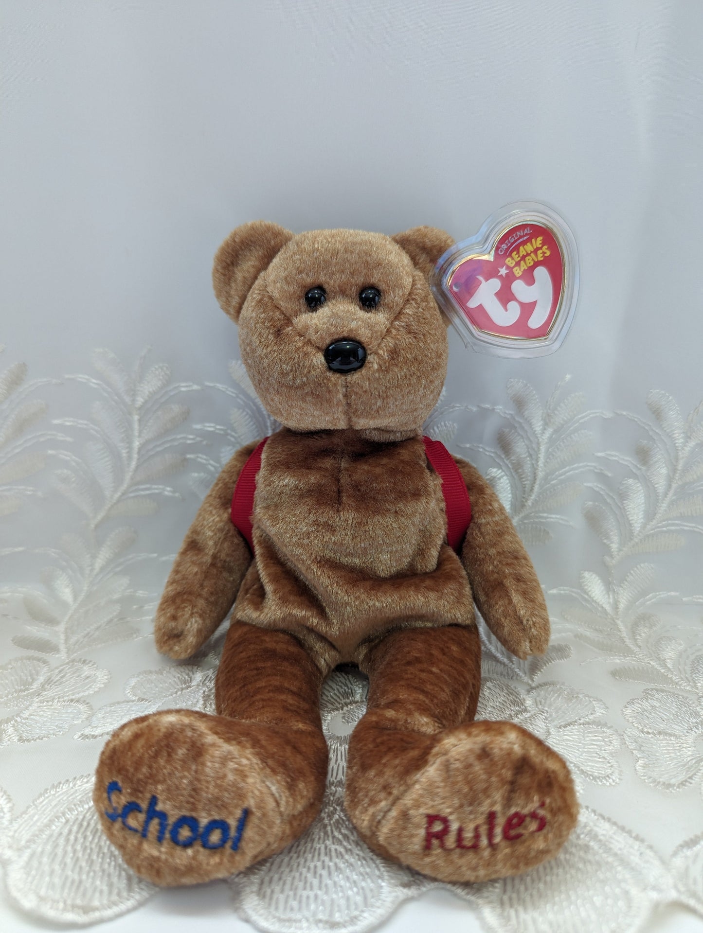 Ty Beanie Baby - 123's The Bear With Backpack - Back To School (8.5in) - Vintage Beanies Canada