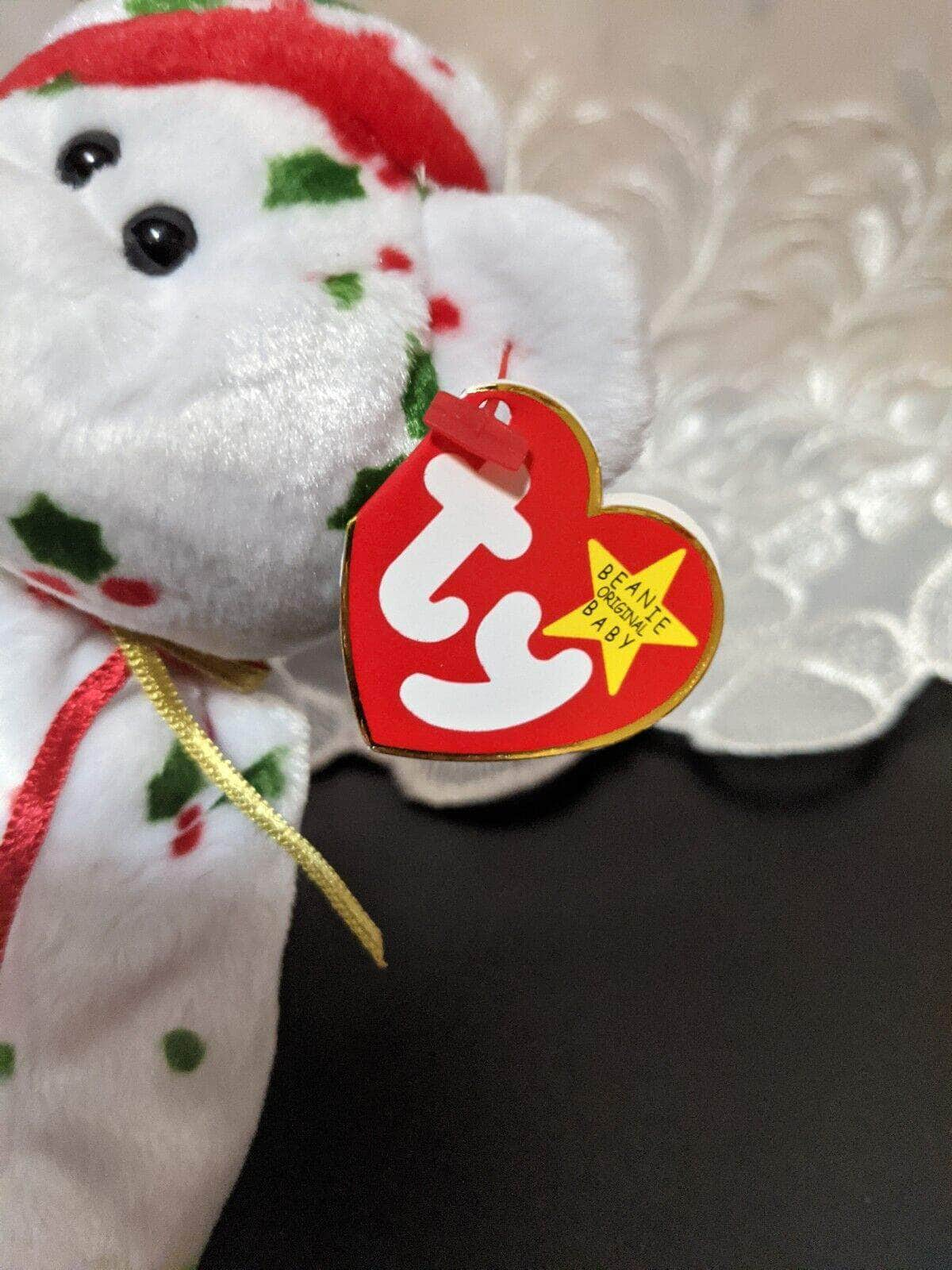 Ty Beanie Baby 1998 Holiday Teddy The Mistletoe Covered Bear 8.5in Vintage Beanies Canada