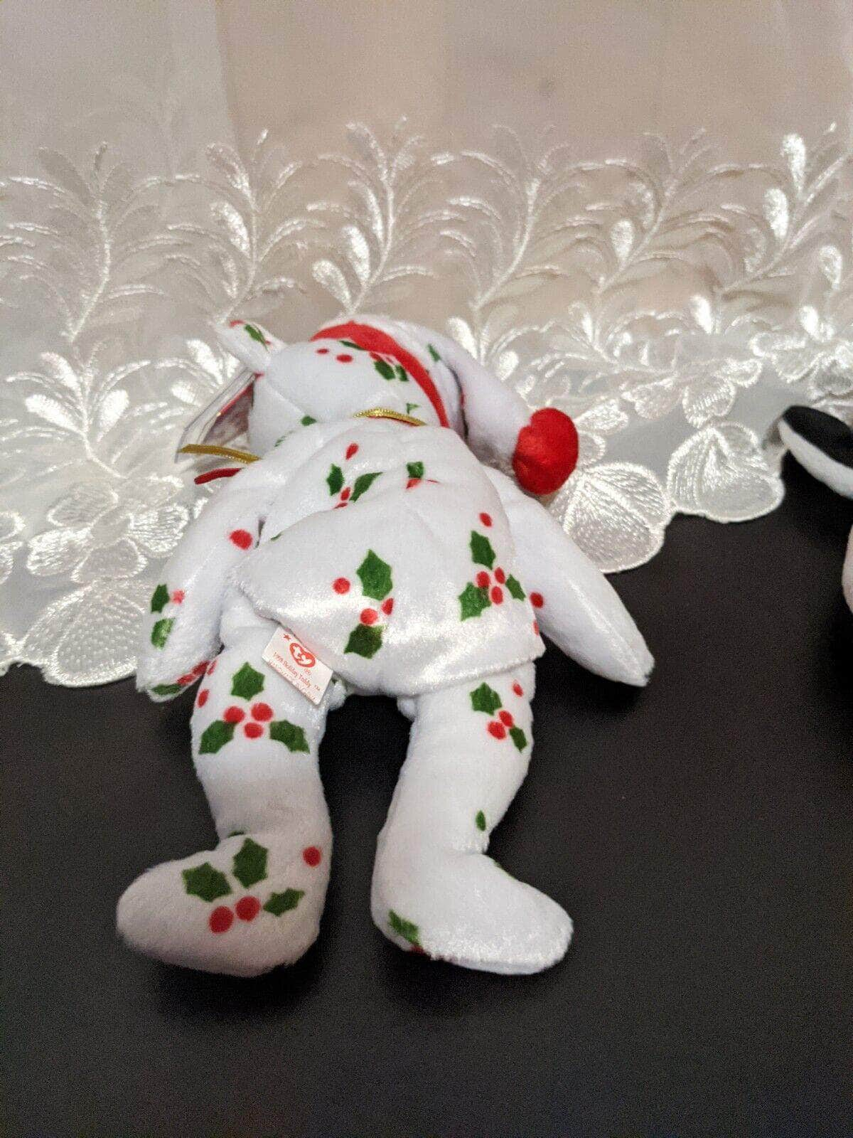 Ty Beanie Baby 1998 Holiday Teddy The Mistletoe Covered Bear 8.5in Vintage Beanies Canada