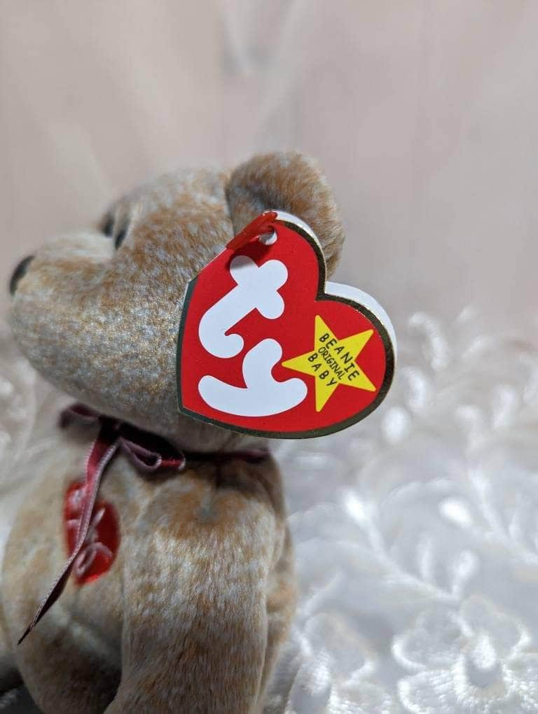 Ty Beanie Baby - 1999 Signature Bear The Tan Bear With Red Ribbon (8.5in) - Vintage Beanies Canada